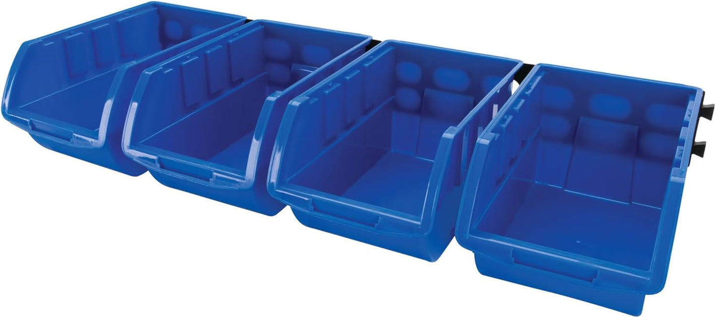 Performance Tool W5196 Large Stackable Storage Trays - Adjustable for Vertical or Horizontal Position, Blue, Pack of 4