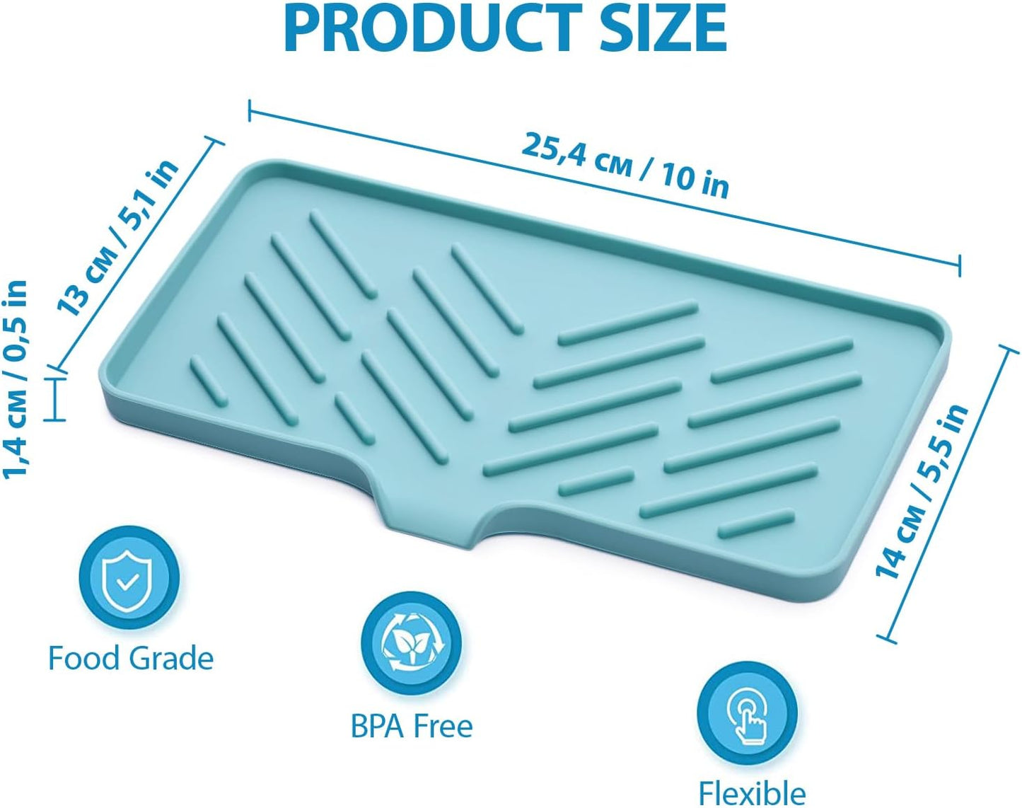 1 Pc Light Green Silicone Sponge Holder - Sink Tray for Soap and Sponge Organization