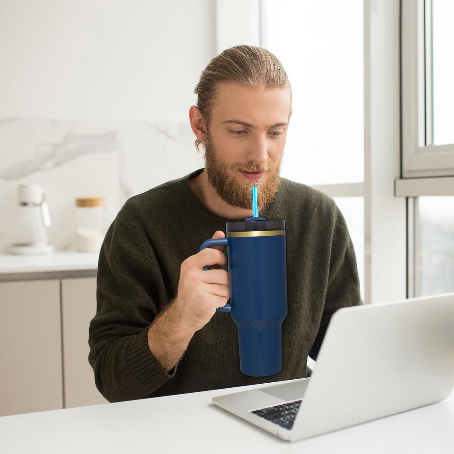 12 PCS Replacement Straws for Stanley|Owala|Simple Modern 40oz 30oz Tumbler, Reusable Color Drinking Straws with Cleaning Brush for Stanley Cup Accessorie，BPA Free, Dishwasher Safe