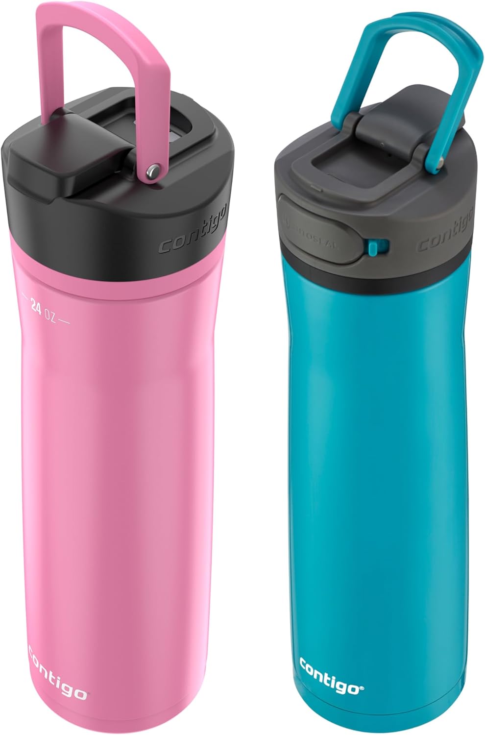 Contigo Cortland Chill 2.0 Stainless Steel Water Bottle with AUTOSEAL Lid 24 oz Juniper and Azalea 2-Pack