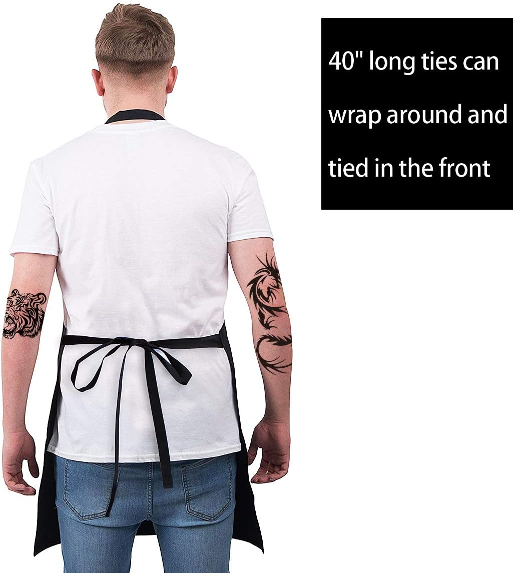 Kitchen Chef Apron - MR. GOOD LOOKIN' IS COOKIN' Funny Aprons for Men Dad - Adjustable Bib Apron with 2 Pockets and 40" Long Ties, Perfect for Cooking, Grilling, BBQ, Baking - Black