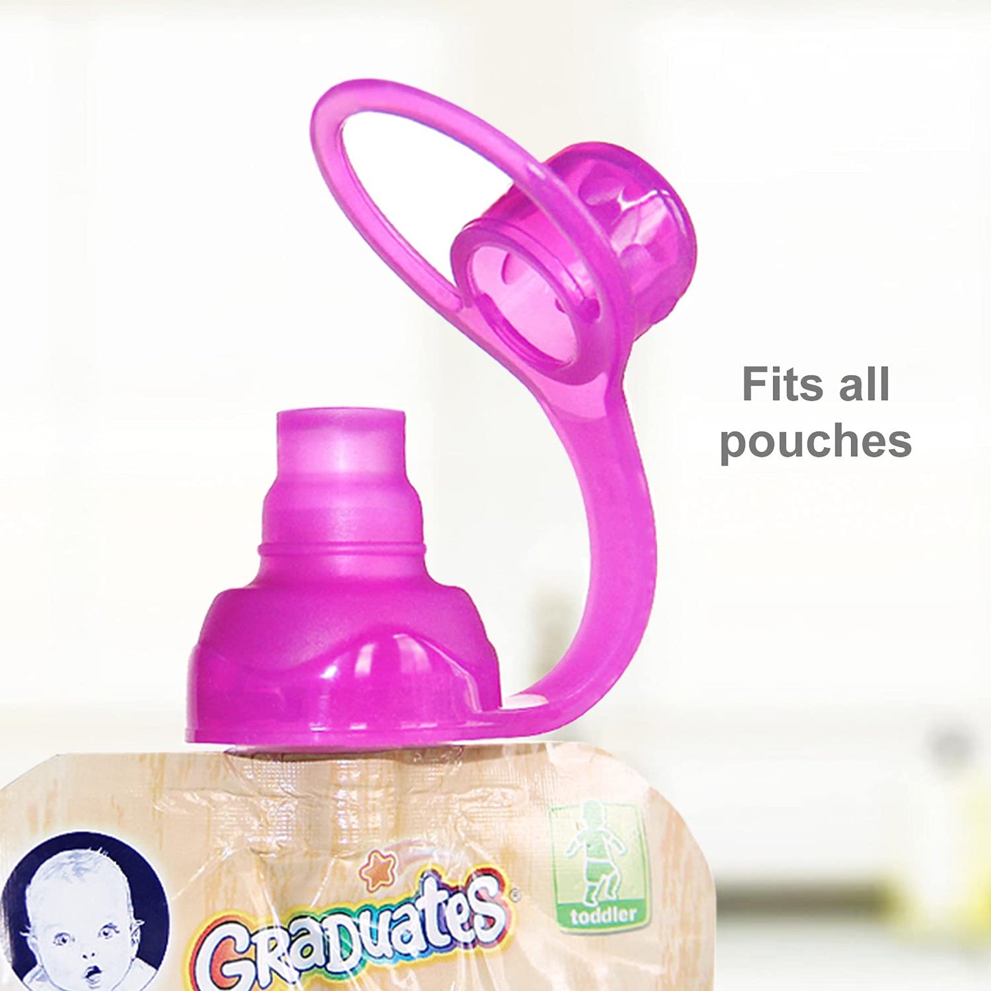 ChooMee SoftSip Food Pouch Top | Baby Led Weaning | No Spill Flow Control Valve, Protects Childs Mouth, 100% Silicone, BPA Free | 2CT Red Purple