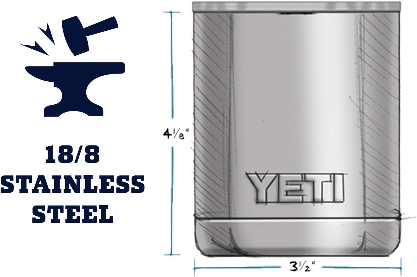 YETI Rambler 10 oz Lowball, Vacuum Insulated, Stainless Steel with MagSlider Lid