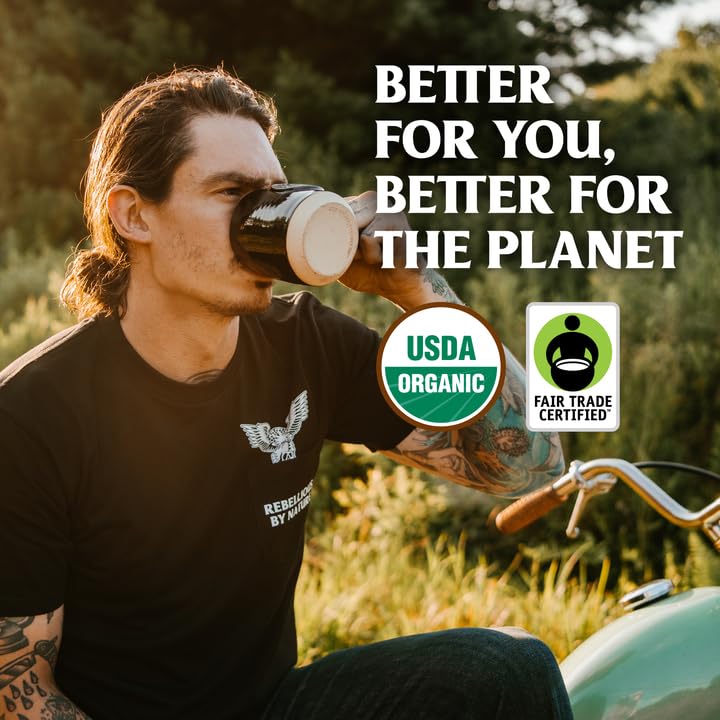 Death Wish Coffee Whole Bean Dark Roast - USA Organic Coffee Beans - Fair Trade Arabica & Robusta Coffee Beans - Dark Roast Coffee Beans (80 oz.)