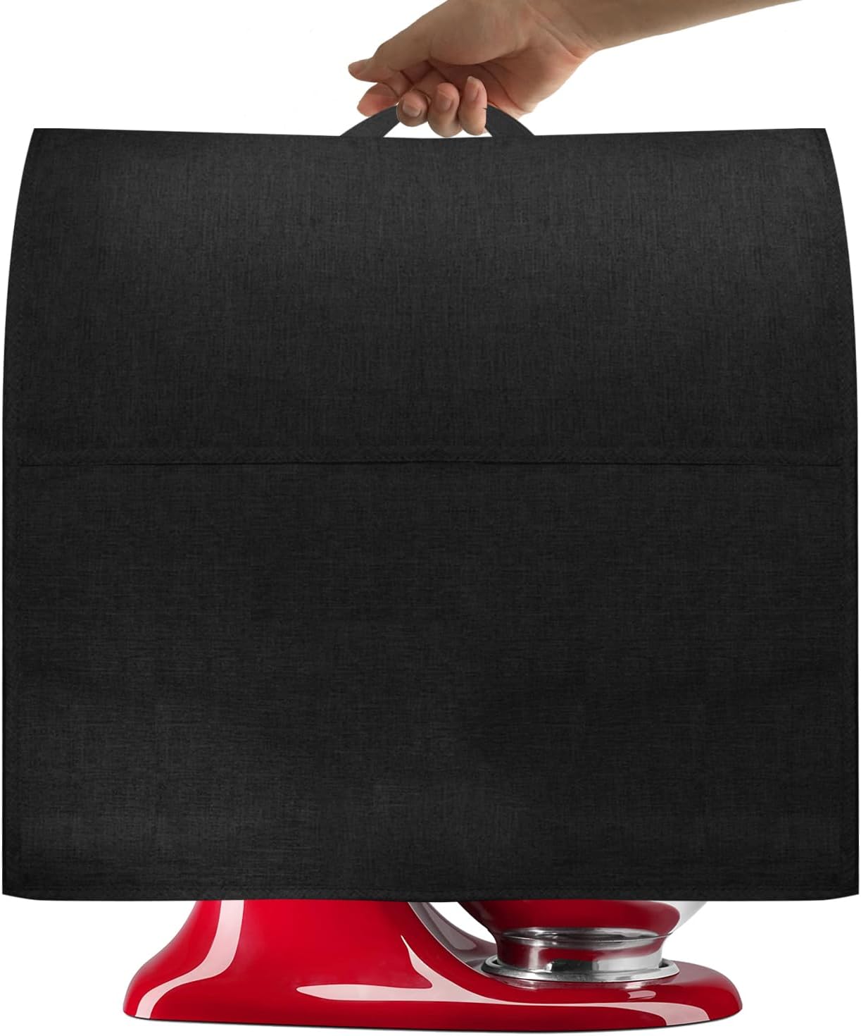 Stand Mixer Dust-proof Cover for KitchenAid Mixer，Multi Pockets for Various Kitchen Appliance Accessories，Water-resistant，Easy Cleaning (Black(New style), Fit for Tilt Head 4.5-5 Quart)