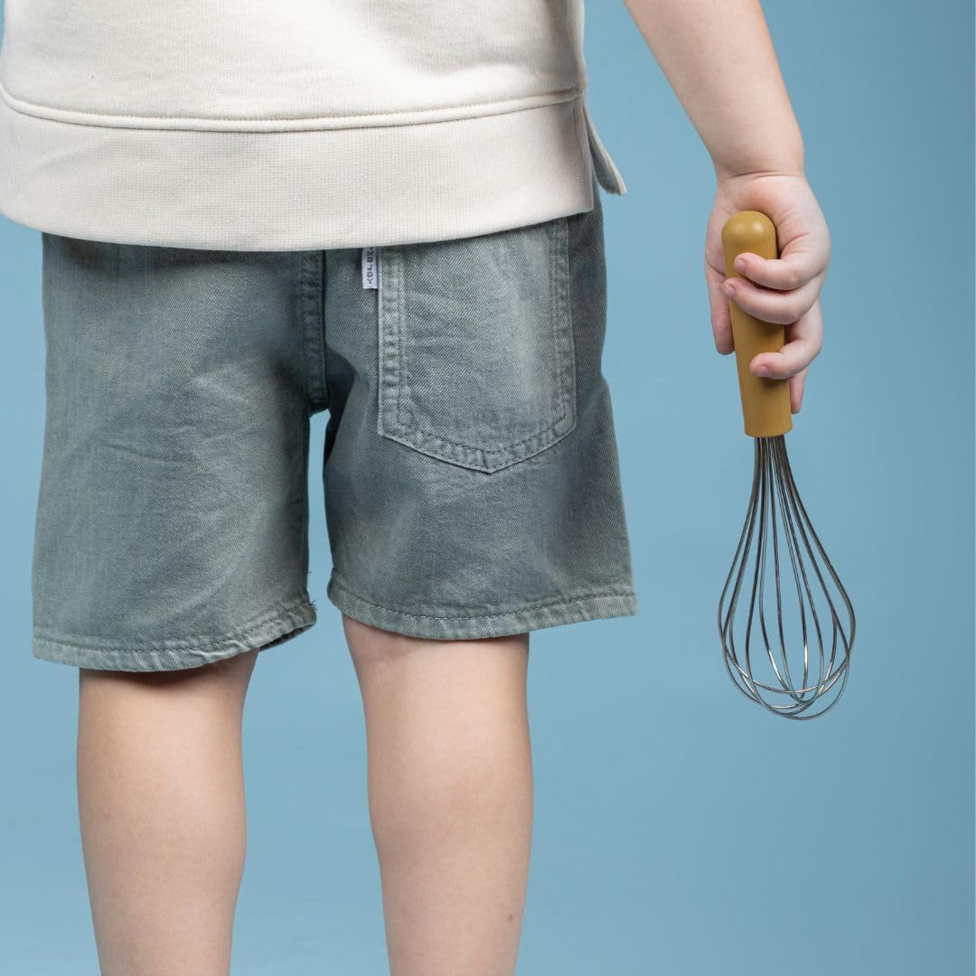 Tampoco Real Kids Cooking & Baking Set – Montessori Kitchen Tools for Real Cooking with Food-Safe Silicone Utensils – Functional & Fun Gift for Young Chefs