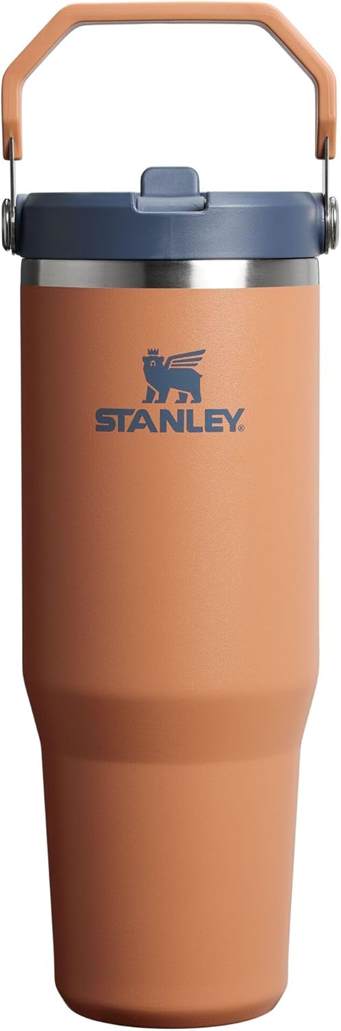 Stanley IceFlow 2.0 Flip Straw Tumbler with Handle 30 oz | Twist On Lid and Flip Up Straw | Leak Resistant Water Bottle | Insulated Stainless Steel | BPA-Free | Toast