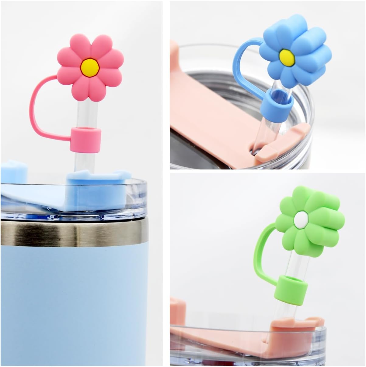 Stanley Cup Straw Cover Cap, Silicone Topper 10 mm, Reusable Tips, Accessories