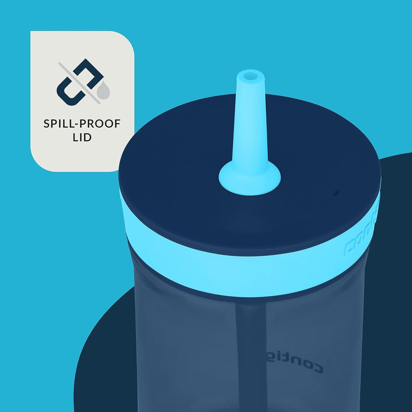 Contigo Kids’ Leighton Straw Tumbler with Spill-Proof Leak-Proof Lid 14oz Blueberry/Blue Raspberry