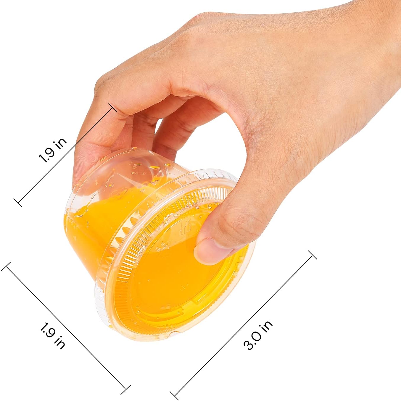 EDI 4 Ounce Clear Plastic Disposable Portion Cups/Souffle Cup with Lids, 50 Sets