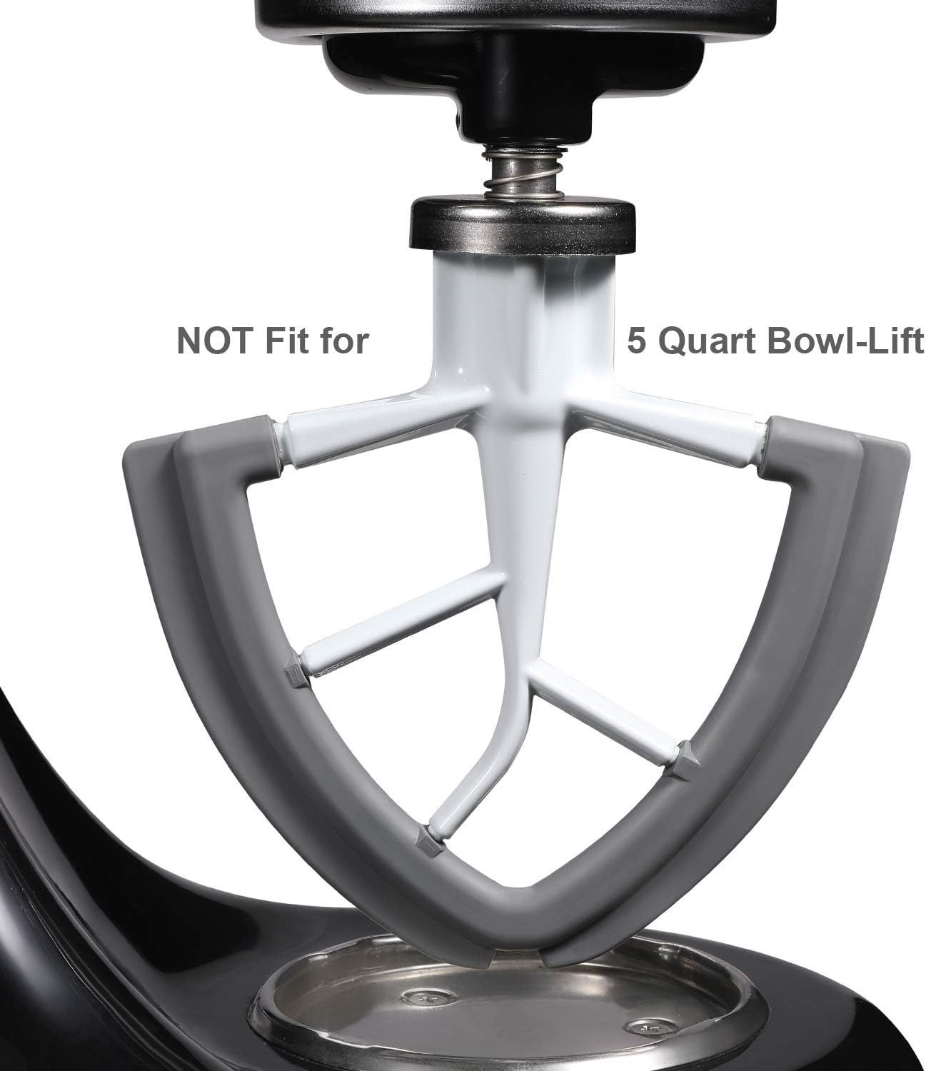 Flex Edge Beater for KitchenAid Tilt-Head Stand Mixer, 4.5-5 Quart Flat Beater Paddle with Flexible Silicone Edges Bowl Scraper, White