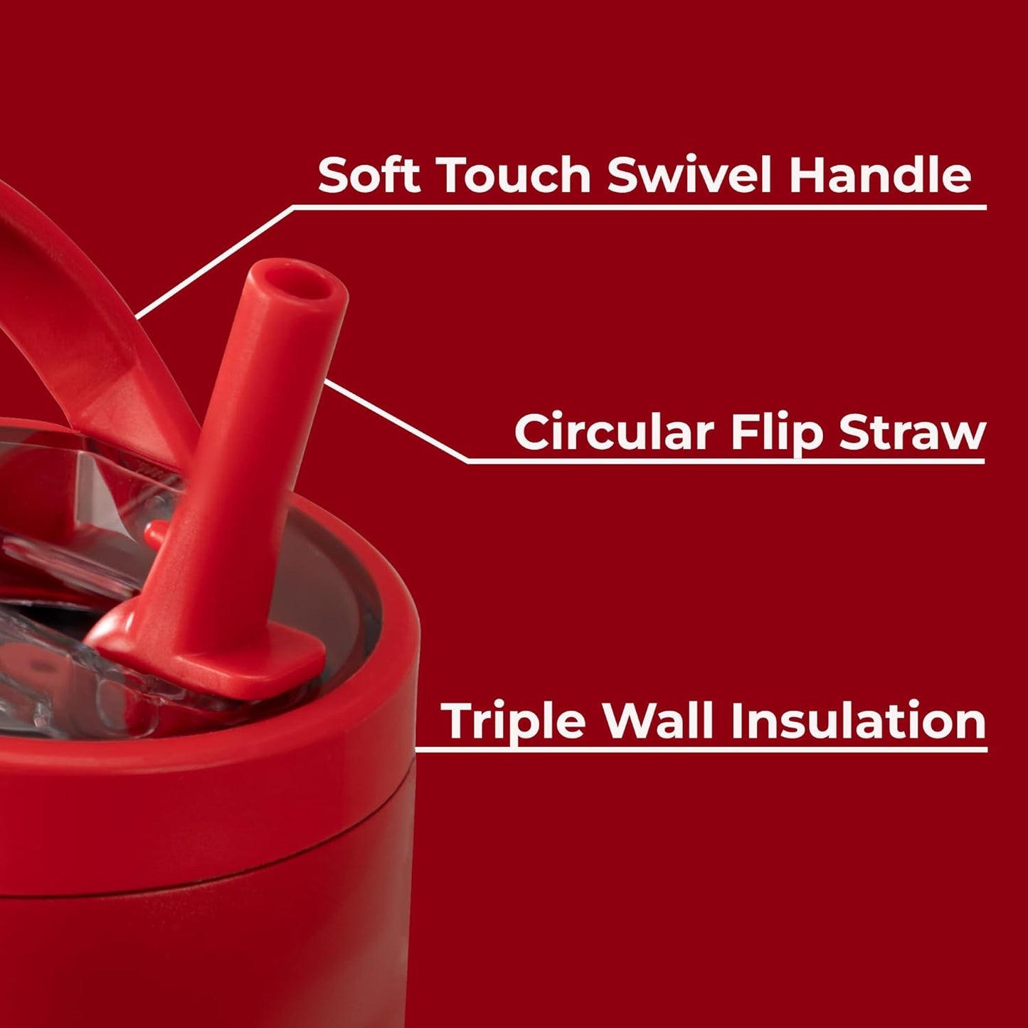 HydroJug Sport - Stainless Steel Tumbler with Straw, Vacuum Insulated, 32oz Leakproof Water Bottle, Ergonomic Design, Reusable, Dishwasher Safe, Rubber Base, Durable for Gym or Outdoors, Alumni Red