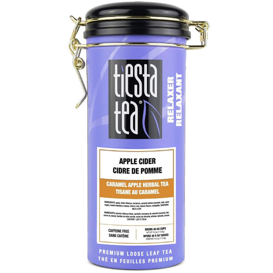 Tiesta Tea - Apple Cider, Loose Leaf, Caramel Apple Herbal Tea, Blend, Non-Caffeinated, Makes Hot or Iced Up to 40-50 Cups, 4oz Refillable Tin