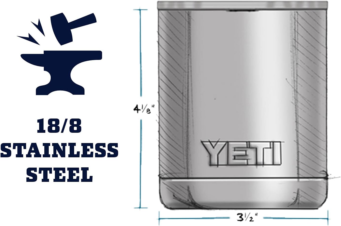 YETI Rambler 10 oz Lowball, Vacuum Insulated, Stainless Steel with MagSlider Lid