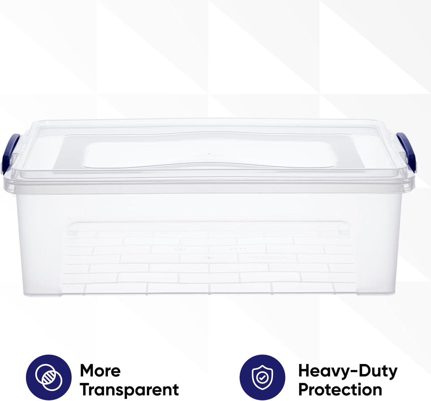 Superio Clear Storage Box with Lid, 22 Quart Plastic Container Bins for Organizing, Stackable Crate, Storage Bin Organizer for Home, Office, School, and College