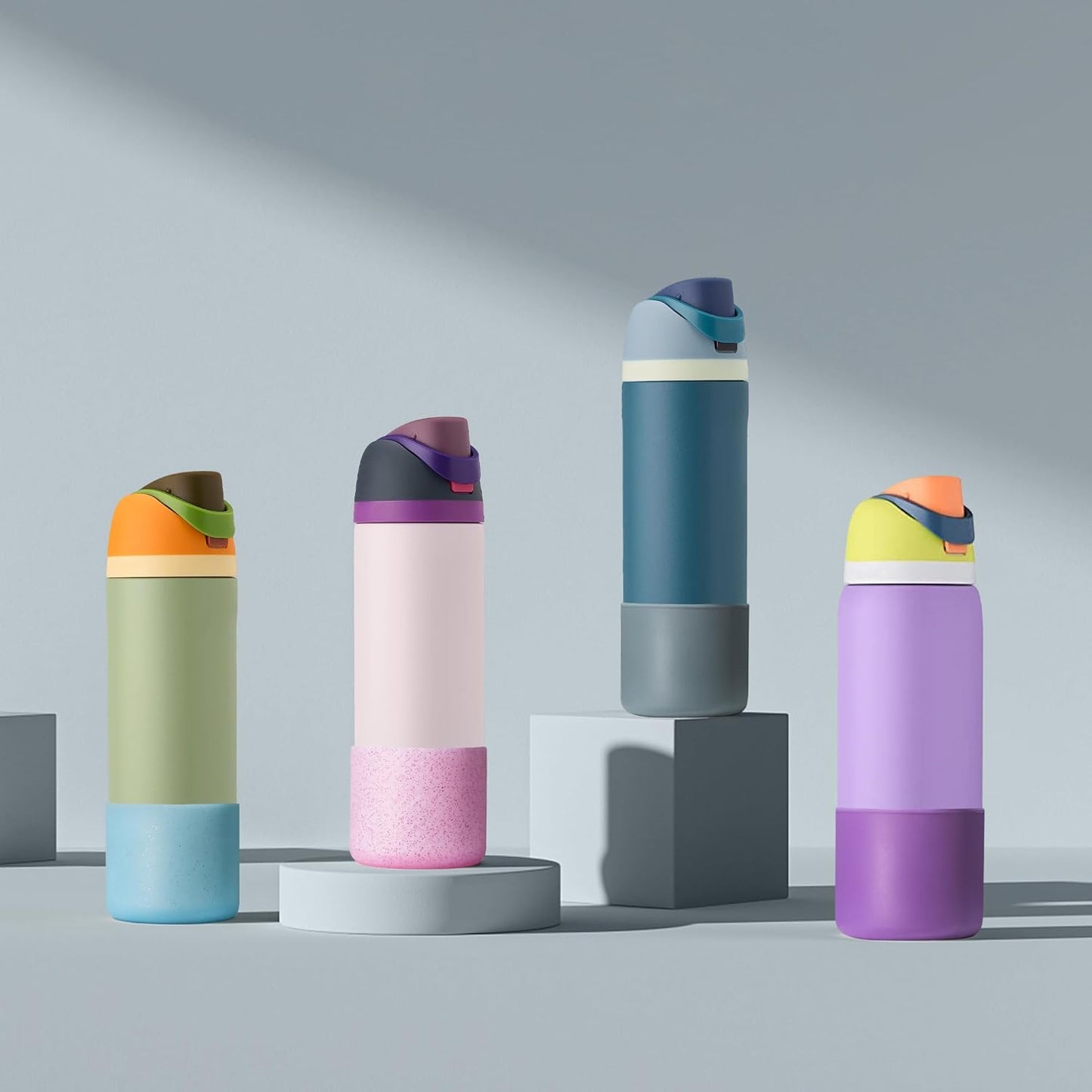 Silicone Boot for 32 oz Owala Water Bottles, Anti-Slip Protective Sleeve for Owala Twist & FreeSip & Flip Insulated Water Bottle, Boot Bottom Base for Owala (Grey)