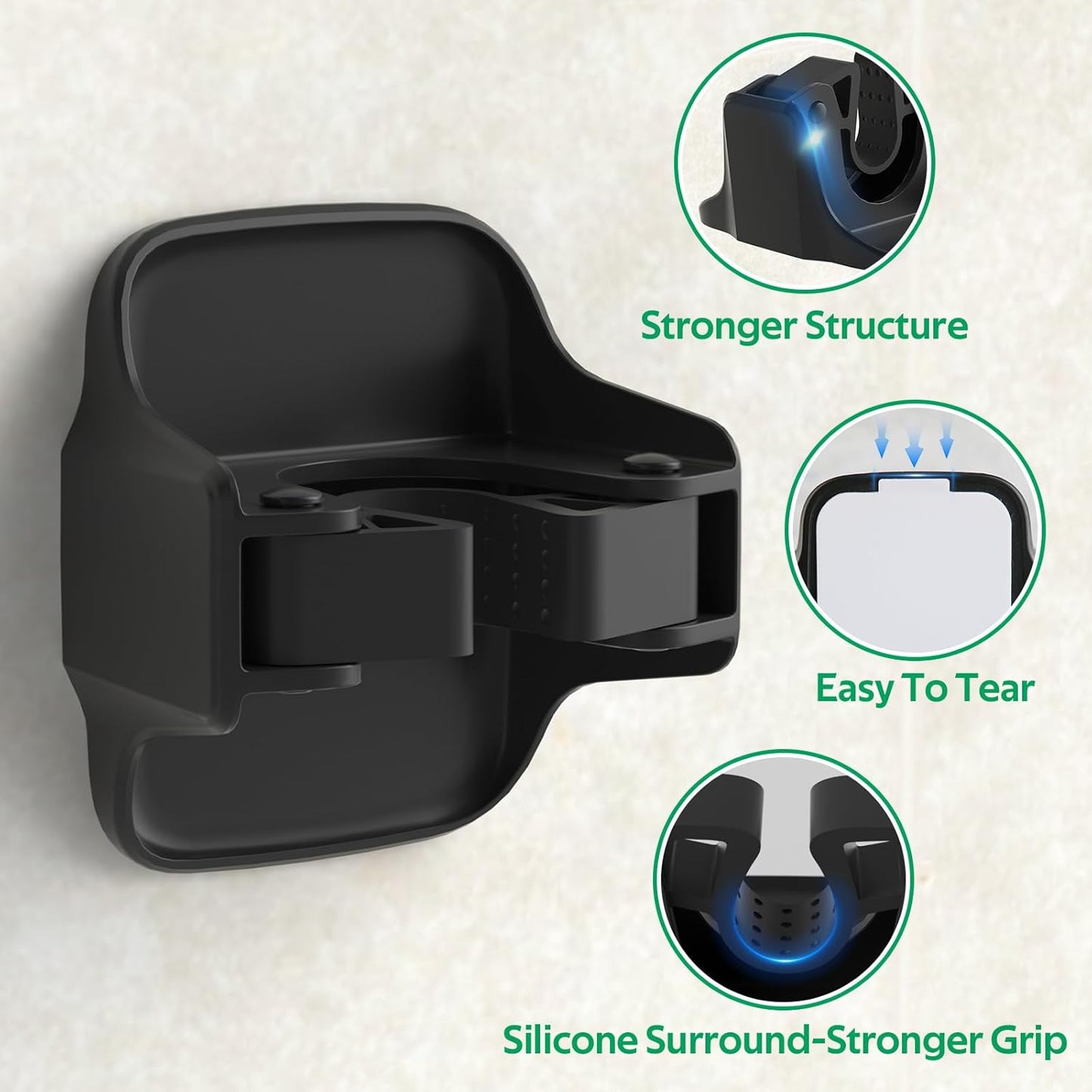 reliahom 10 Pack Broom Holder Wall Mount Mop Grippers No Drilling Self Adhesive Anti-Slip Mop Handle Hanger Dustpan and Broom Organizer Garage Storage Racks-Black