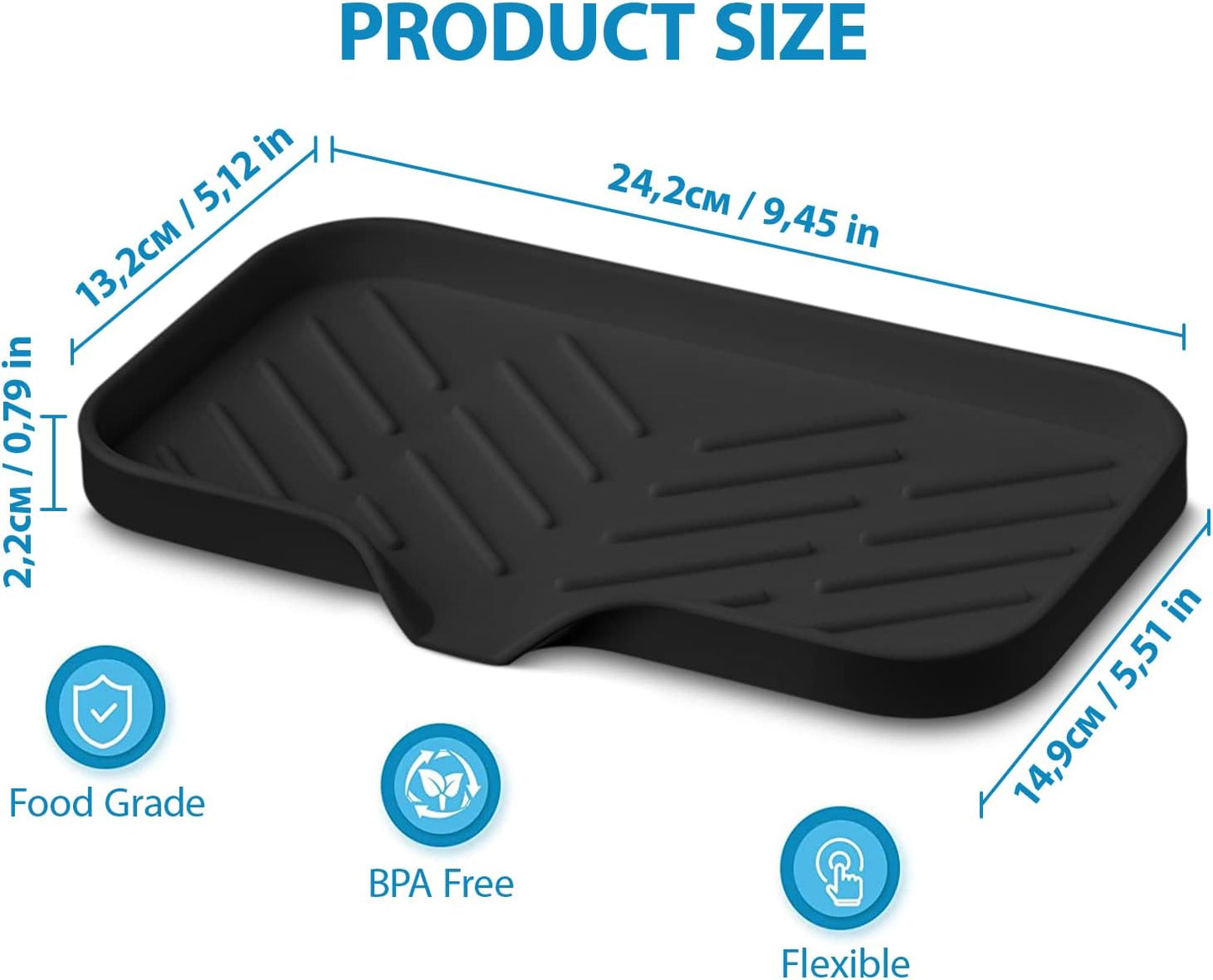 Multi-Functional Black Soap Holder - Soap Bar & Sponge Holder, Space-Saving Sink Caddy - Organize Your Kitchen!