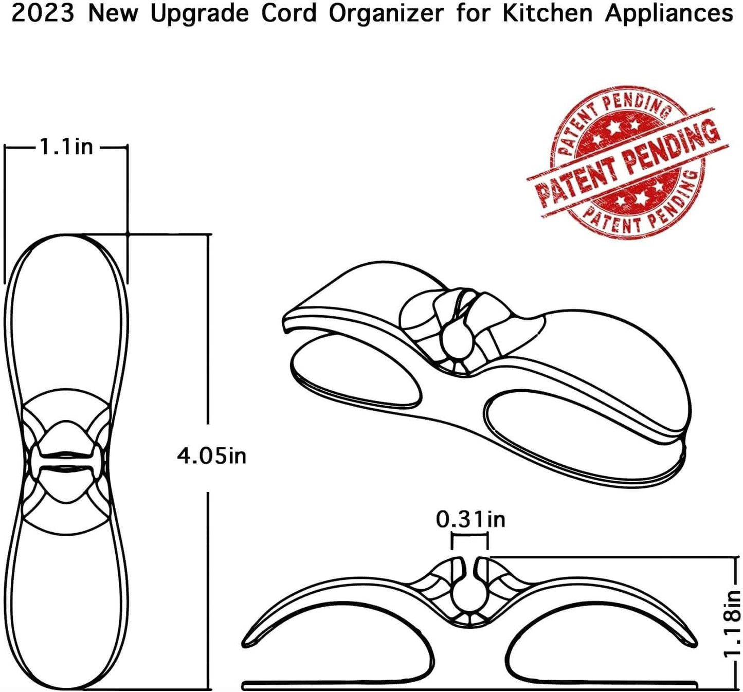Cord Organizer for Kitchen Appliances - Black