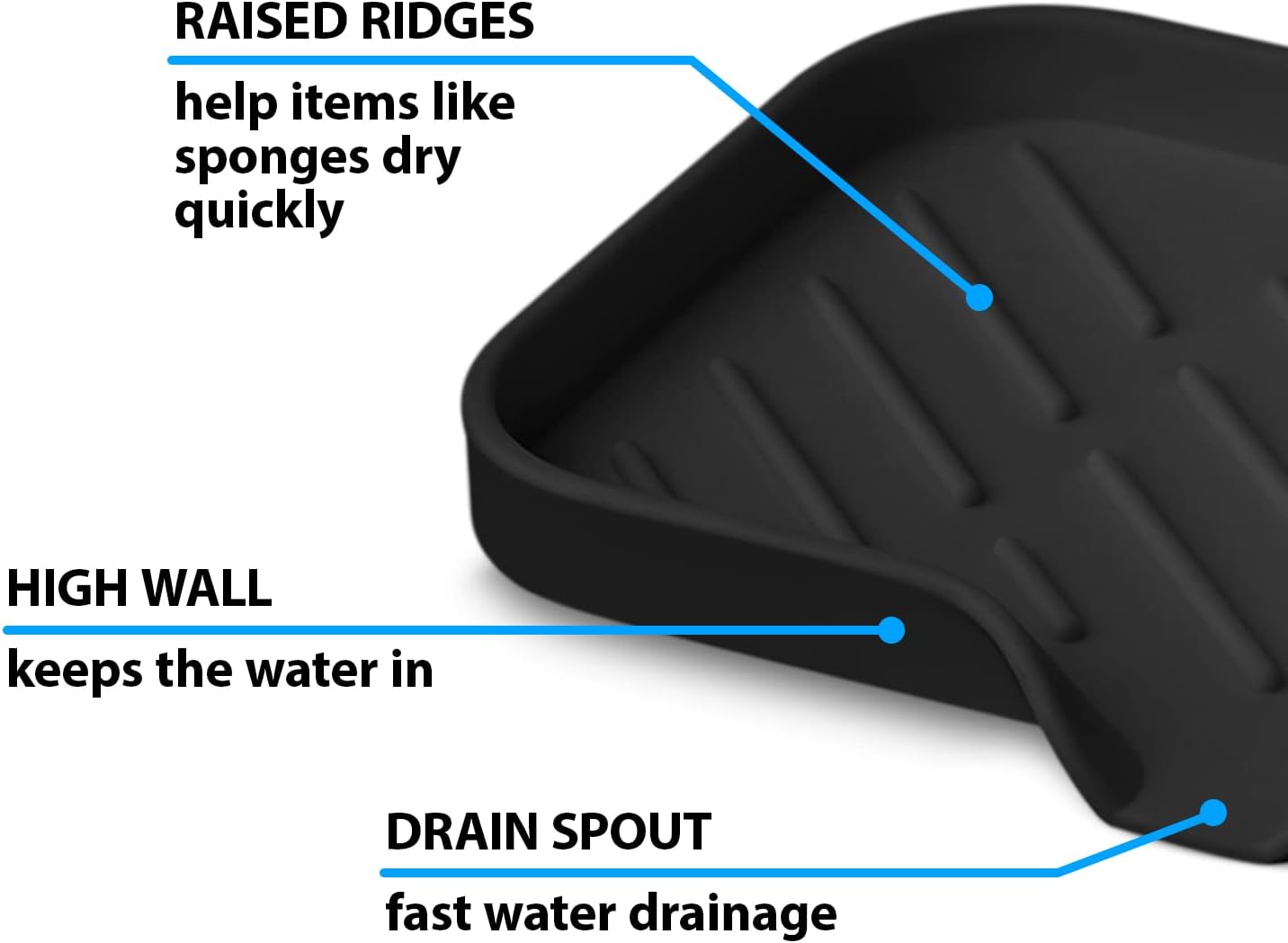 Multi-Functional Black Soap Holder - Soap Bar & Sponge Holder, Space-Saving Sink Caddy - Organize Your Kitchen!