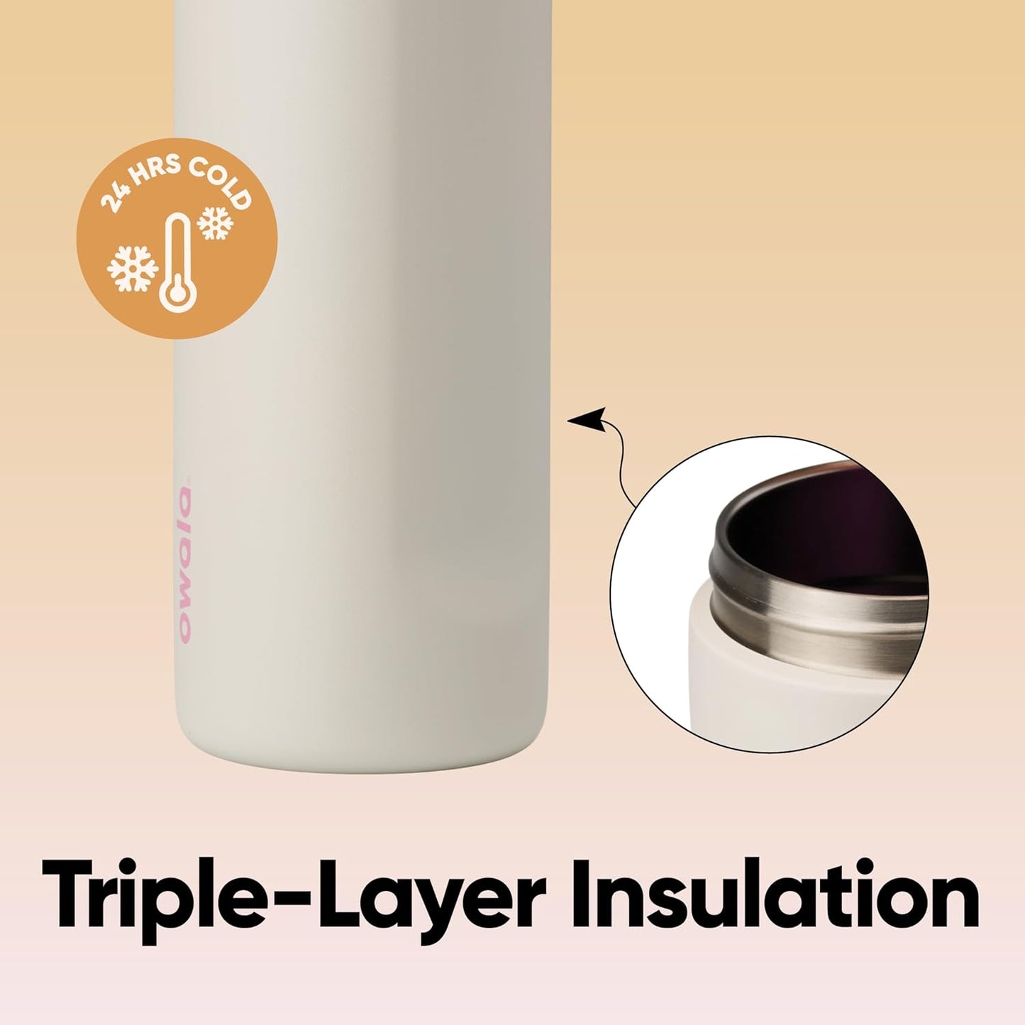 Owala FreeSip Insulated Stainless Steel Water Bottle with Straw, BPA-Free Sports Water Bottle, Great for Travel, 32 Oz, Daybreak