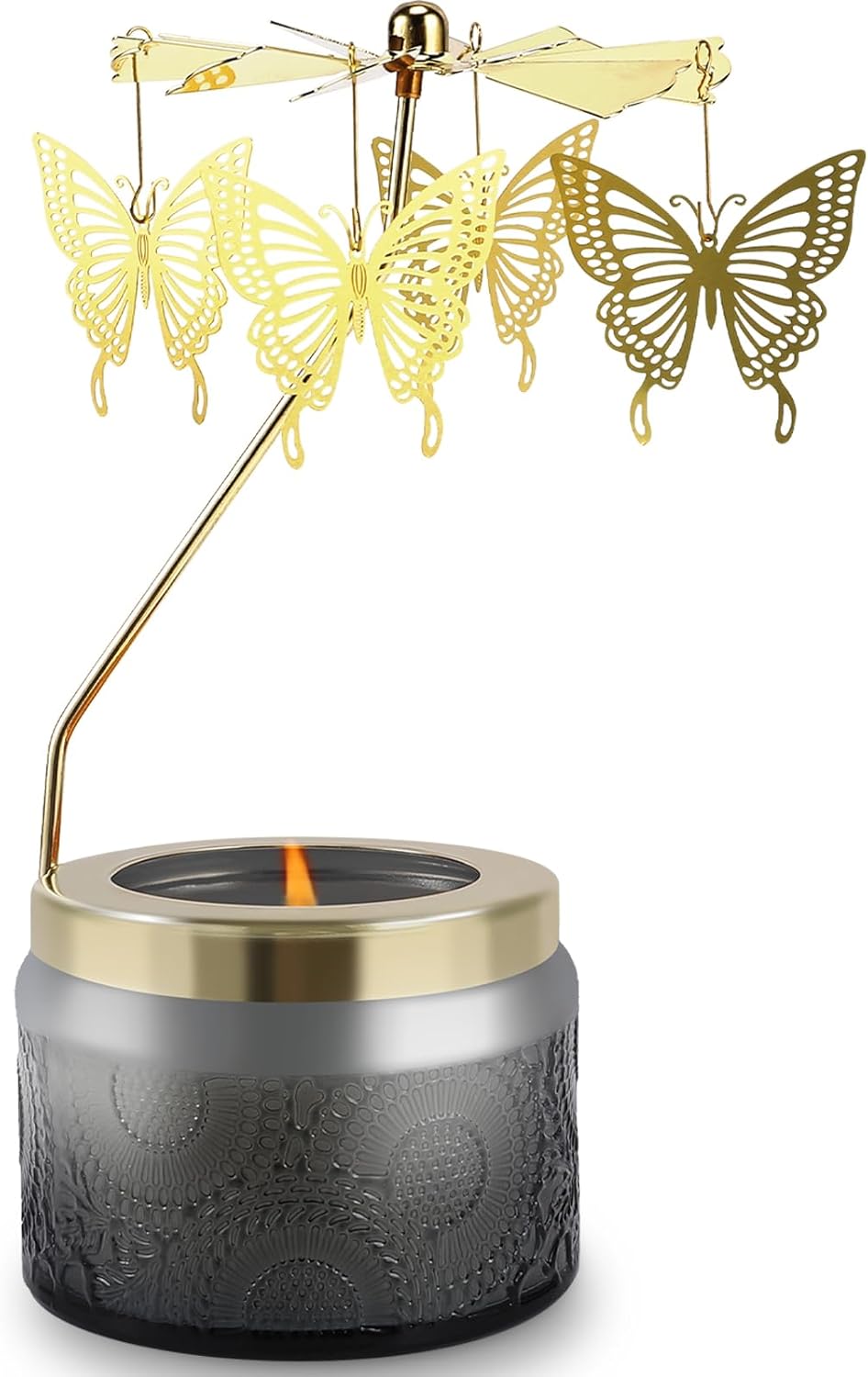 Butterfly Gifts for Women, Rotatable Candle Gifts, Vanilla Cream Scented Candles Anniversary Christmas Thanksgiving, Unique Butterfly Best Girl, Friends,Mom, Gray