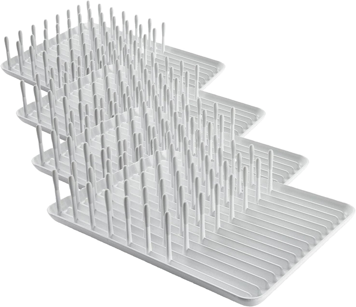 OXO Good Grips Compact Dish Rack Biscuit | For Dishware | 13-3/4 x 10-3/8 x 3-1/2 Inch | Non-Skid Feet | Pack of 4