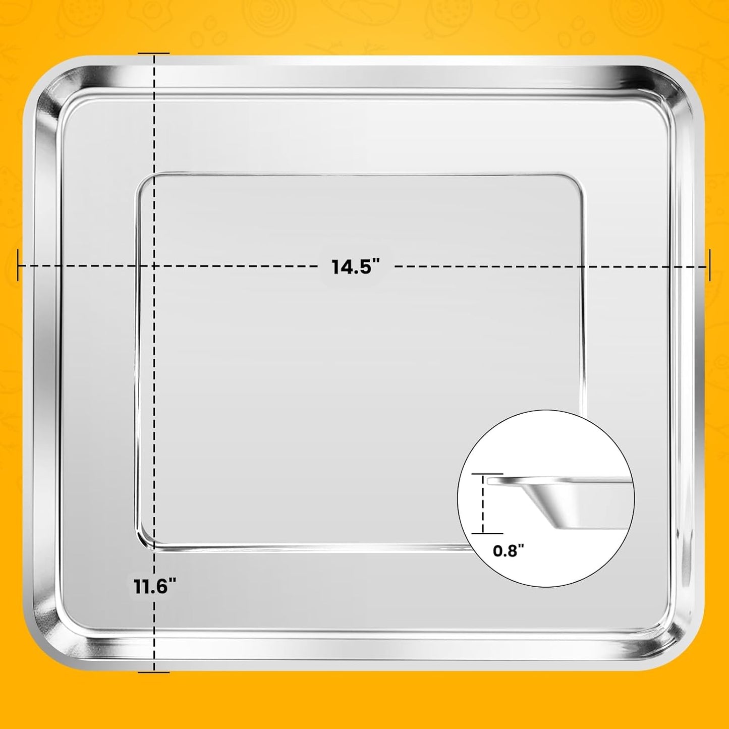 Air Fryer Tray Replacement for Cuisinart TOA-95 Toaster Air Fryer Convection Oven, 14.5 * 11.6'' Non-stick Mesh Air Fryer Steel Basket Wire Rack Accessories Parts, Dishwasher Safe