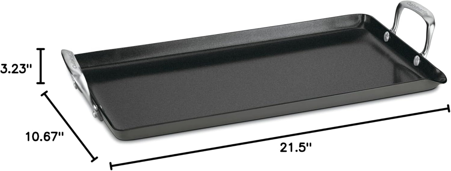 Cuisinart GG45-25 GreenGourmet Hard-Anodized Nonstick 10-Inch by 18-Inch Double-Burner Griddle, Black