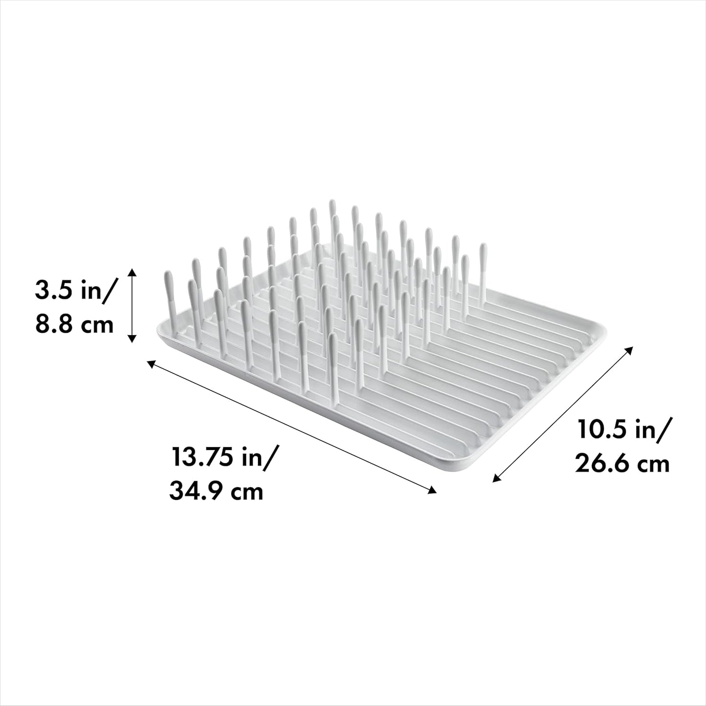OXO Good Grips Compact Dish Rack Biscuit | For Dishware | 13-3/4 x 10-3/8 x 3-1/2 Inch | Non-Skid Feet | Pack of 4