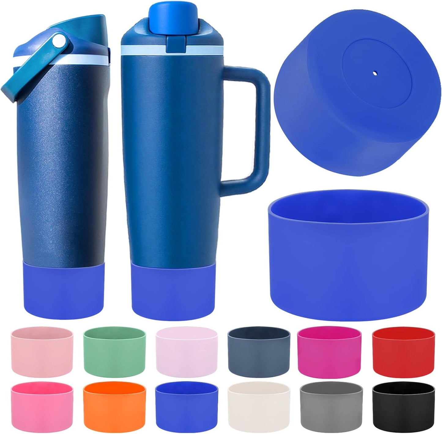 Mity rain 2PCS Protective Silicone Boots for Owala 30oz & 40oz FreeSip Sway Bottles & Tumblers - Accessories for owala, Enhances Stability & Prevents Scratches (Bright Blue)