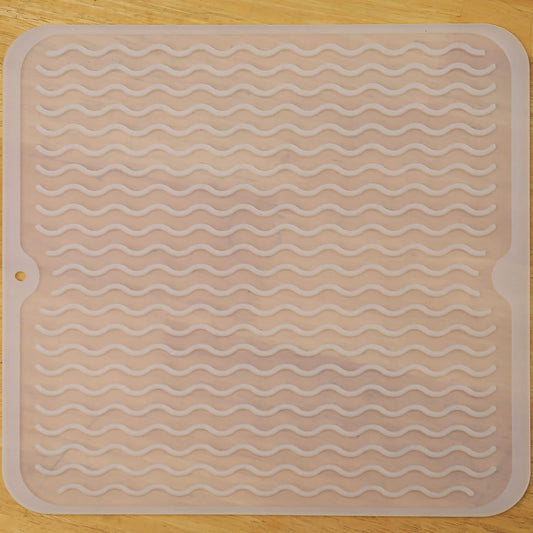Silicone Dish Drying Mat for Multiple Usage,Easy clean,Eco-friendly,Heat-resistant Silicone Mat for Kitchen Counter or Sink,Refrigerator or Drawer liner Translucent M 12 inches x 12 inches