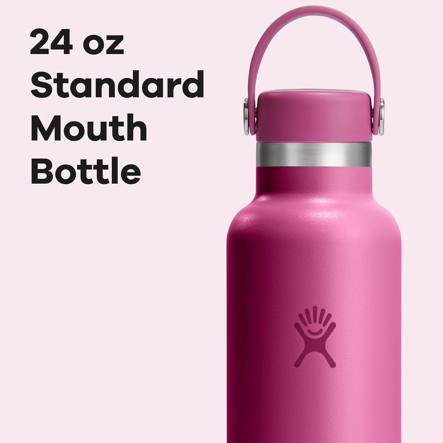 Hydro Flask Water Bottle - Insulated Stainless Steel - Non Spill, Leakproof in 24 Oz Reef Pink