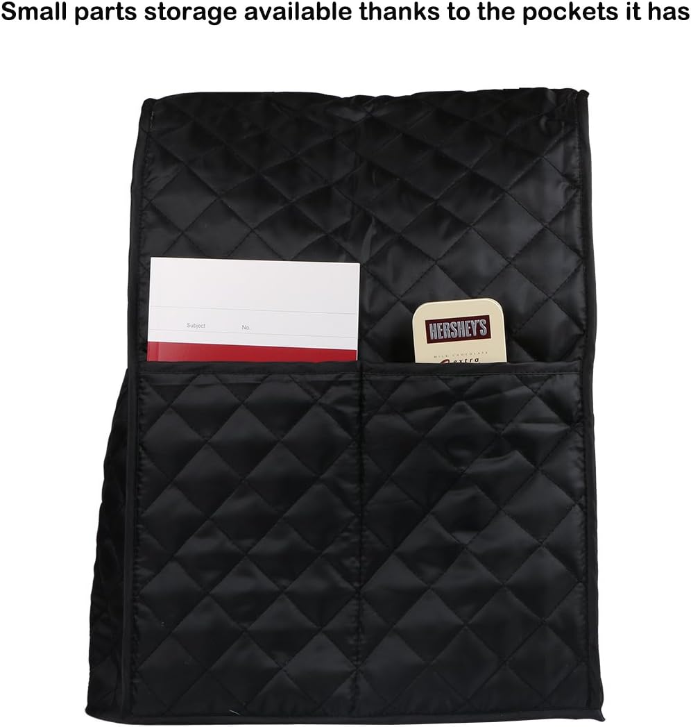 Evermarket Stand Mixer Dust Proof Cover with Pocket and Organizer Bag for Kitchenaid,Sunbeam,Cuisinart,Hamilton Mixer (Black)