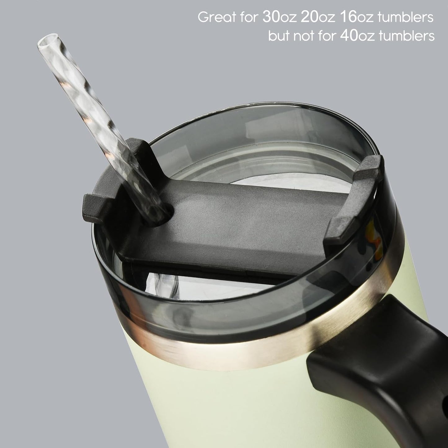 ALINK 12-Pack Reusable Plastic Clear Swirl Straws, 11" Long Colorful Hard Plastic Tumbler Replacement Straws for 16 OZ 20 OZ 30 OZ Stanley, YETI, Starbucks, Owala Tumblers with Brush