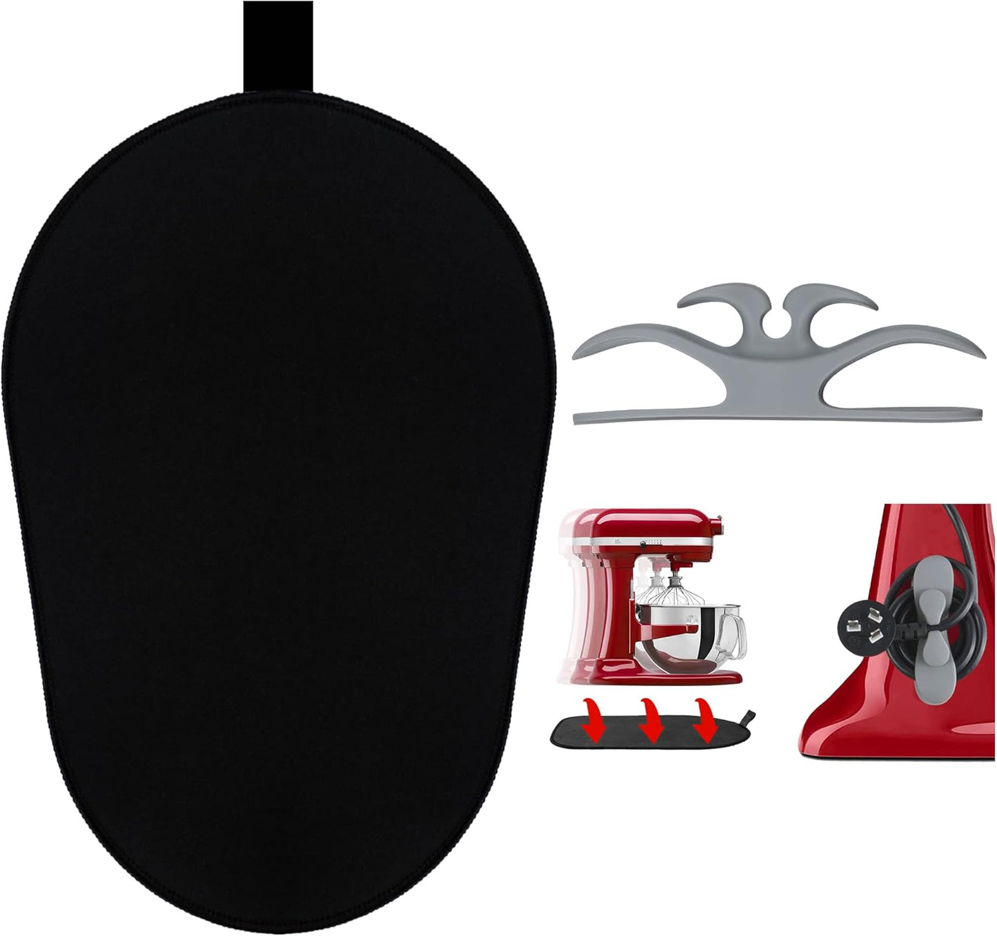 Sliding Mat for Kitchenaid Mixer, Mover Mat Pad for 5-8Qt Bowl Lift Stand Mixer, Kitchen Appliance Slider Compatible for Pro 600 Stand Mixer with Grey Kitchen Accessory, Kitchen Aid Mixer Accessories