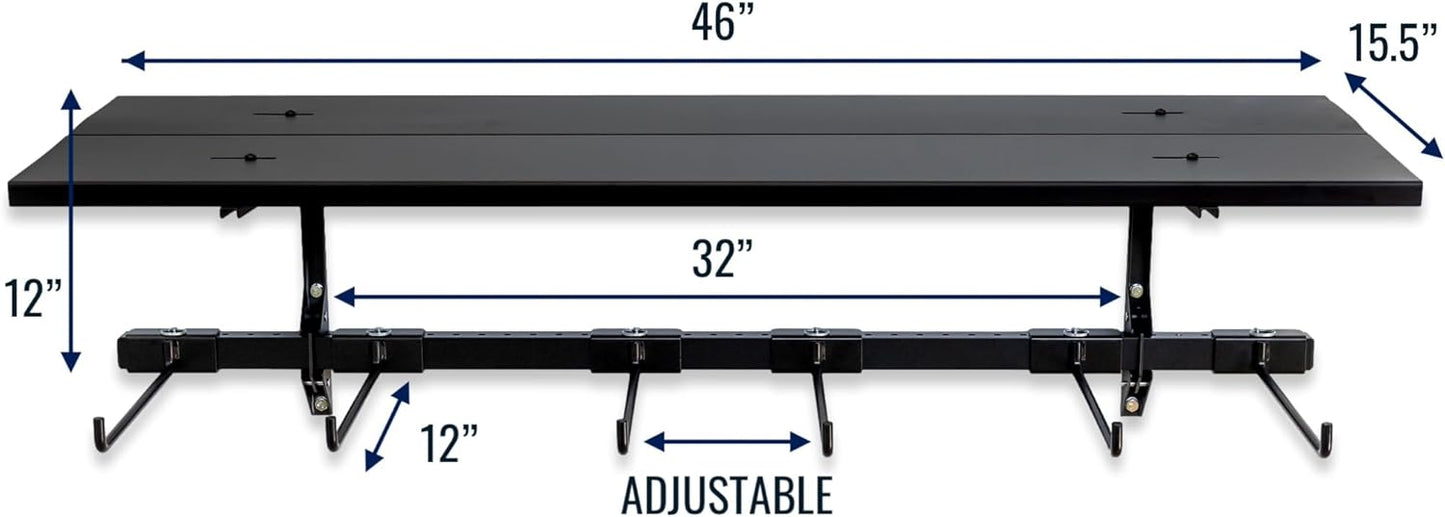 StoreYourBoard Chair Storage Rack with Storage Shelf – Folding Chair Rack for Home & Garage Organization, Chair Hangers for Folding, Beach, Patio & Camping Chairs, Heavy Duty Steel, Holds 300 lbs