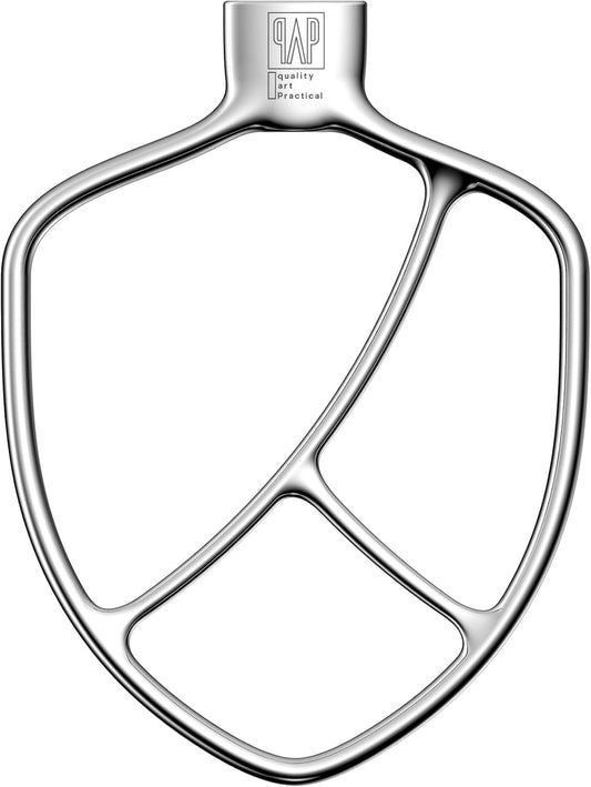 Stainless Steel Paddle，Flat Beater - Accessories and Attachments for KitchenAid Mixers, Fit 6 QT Tulip Shaped Bowl
