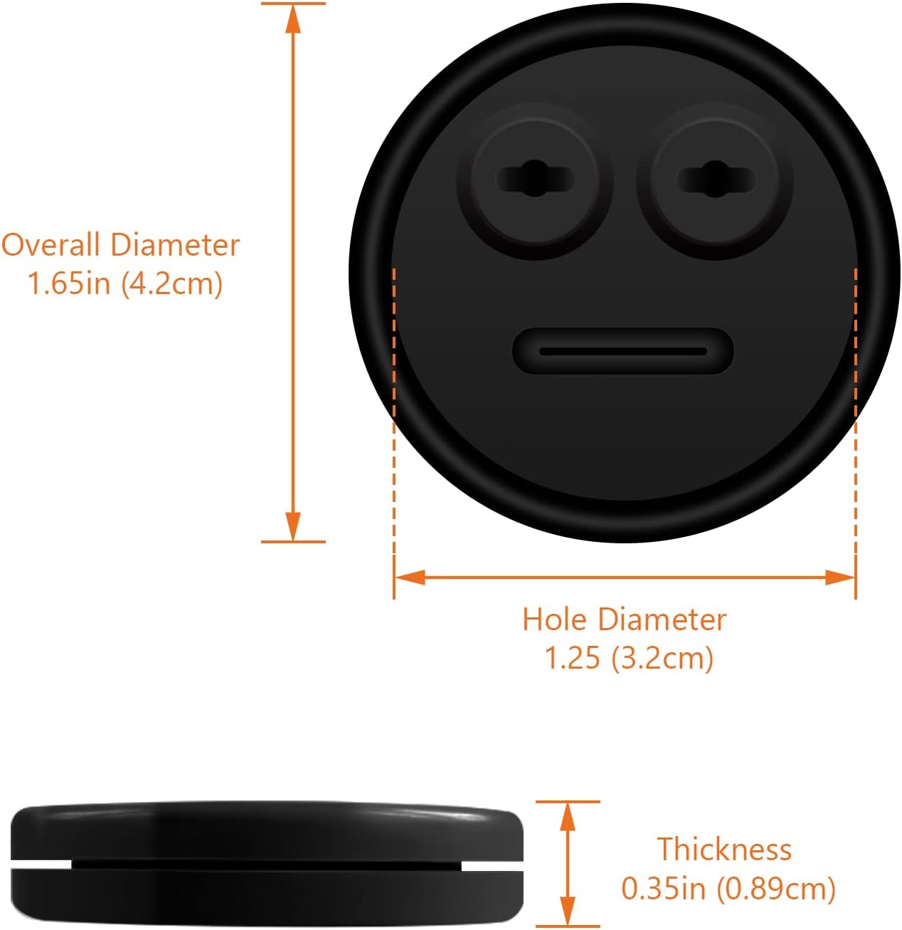 4-Pack Temp Probe Grommet for BBQ Grills, Replacement for Weber 85037 Smokey Mountain Accessories, and Other Smoker Grills Thermometer Probe Port (Black)