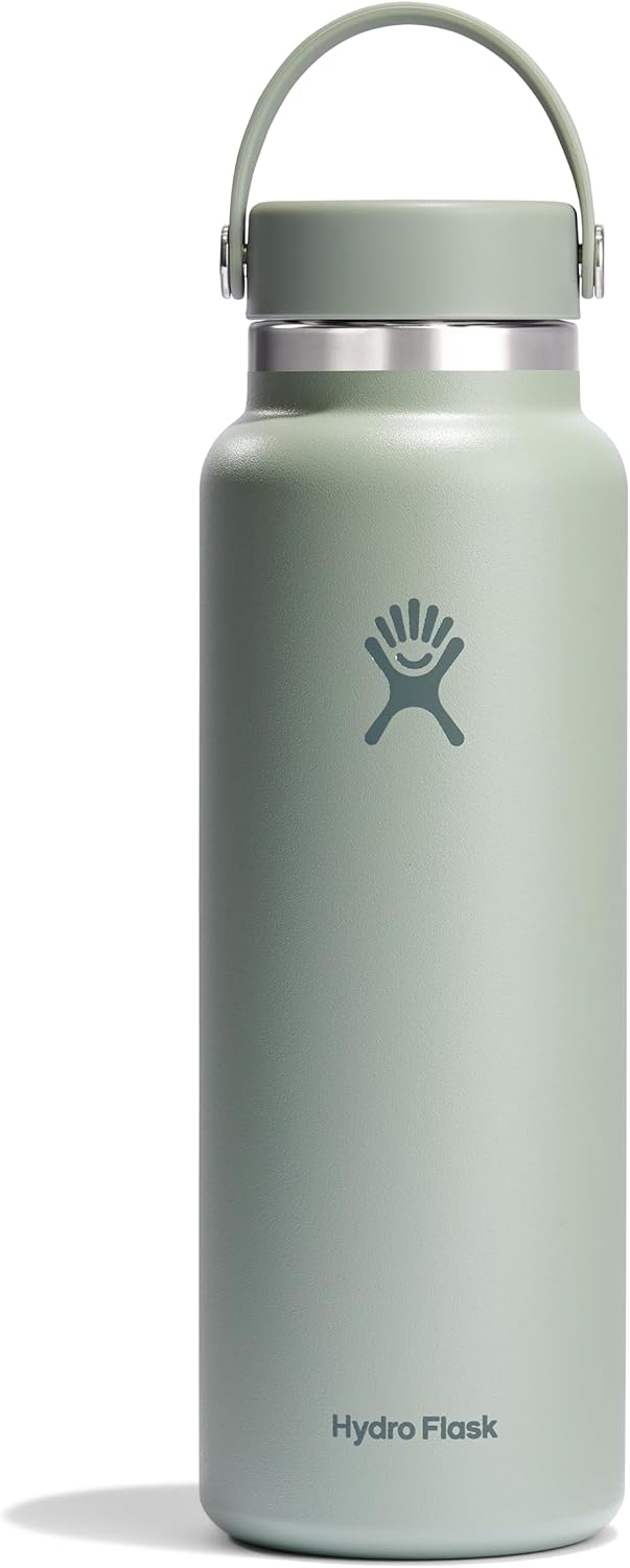 Hydro Flask Water Bottle - Insulated Stainless Steel - Wide Mouth Flex Lid, Non Spill, Leakproof and Refillable in 40 Oz