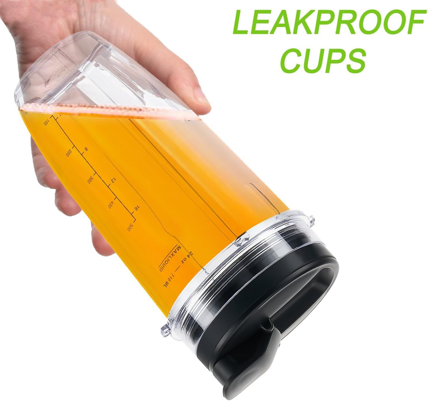 Replacement 24oz Blender Cup with Sip & Seal Lid For Nutri Ninja BL450 BL456 BL480 BL482 BL640 BL642 BL682 BN401 BN751 BN801 Foodi SS101 SS151 SS351 SS401 Ninja Blender Auto IQ Blade, 2-Pack …
