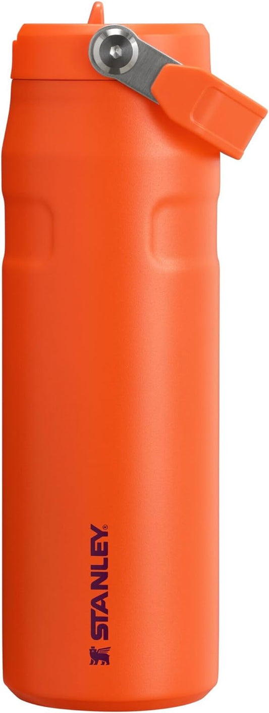 STANLEY IceFlow Flip Straw 2.0 Water Bottle 24 OZ | Built-In Straw with Larger Opening | Lightweight & Leak-Resistant | Insulated Stainless Steel | BPA-Free | Tigerlily Plum