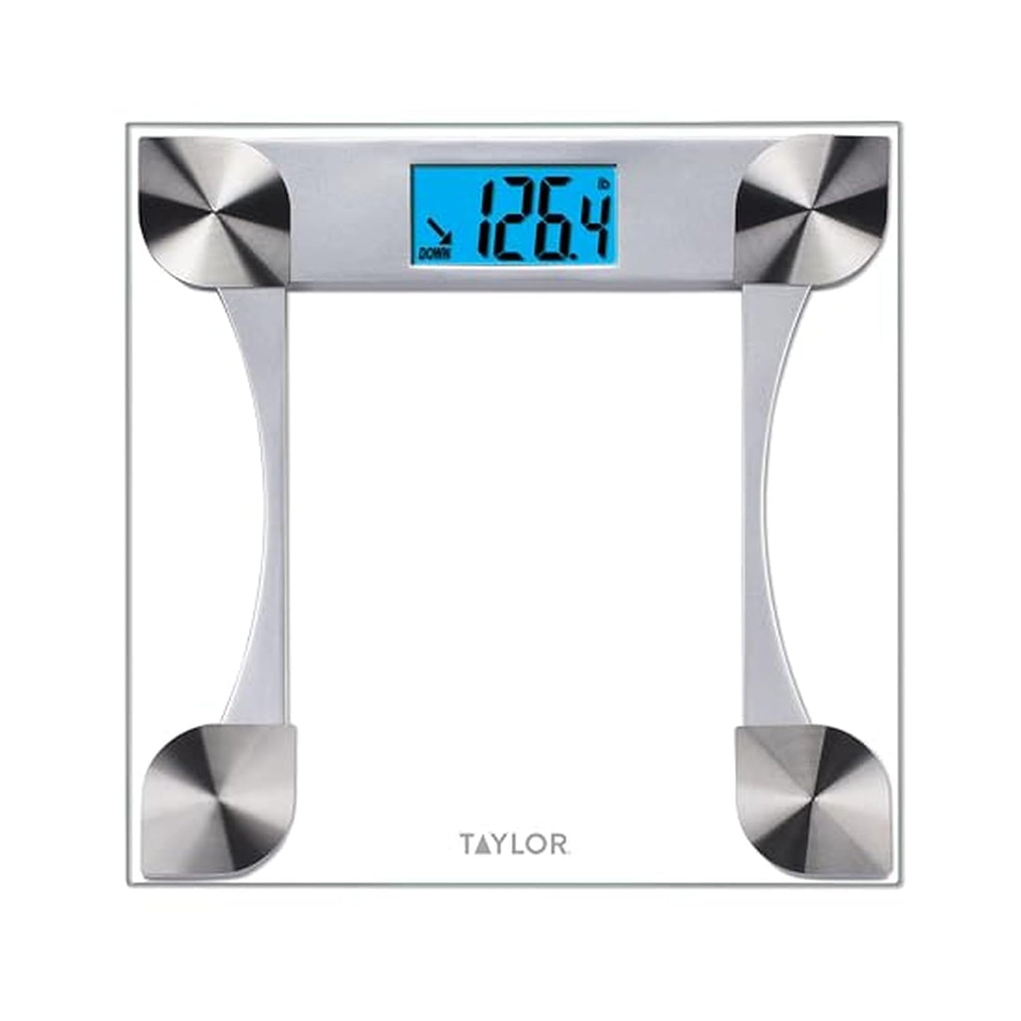 Taylor Digital Glass Weight Tracking Scale, Bathroom Scale for Body Weight, Digital Bathroom Weighing Machine, Highly Accurate & Measures Weight up to 440 lb, Battery Powered, FSA HSA Eligible, Clear
