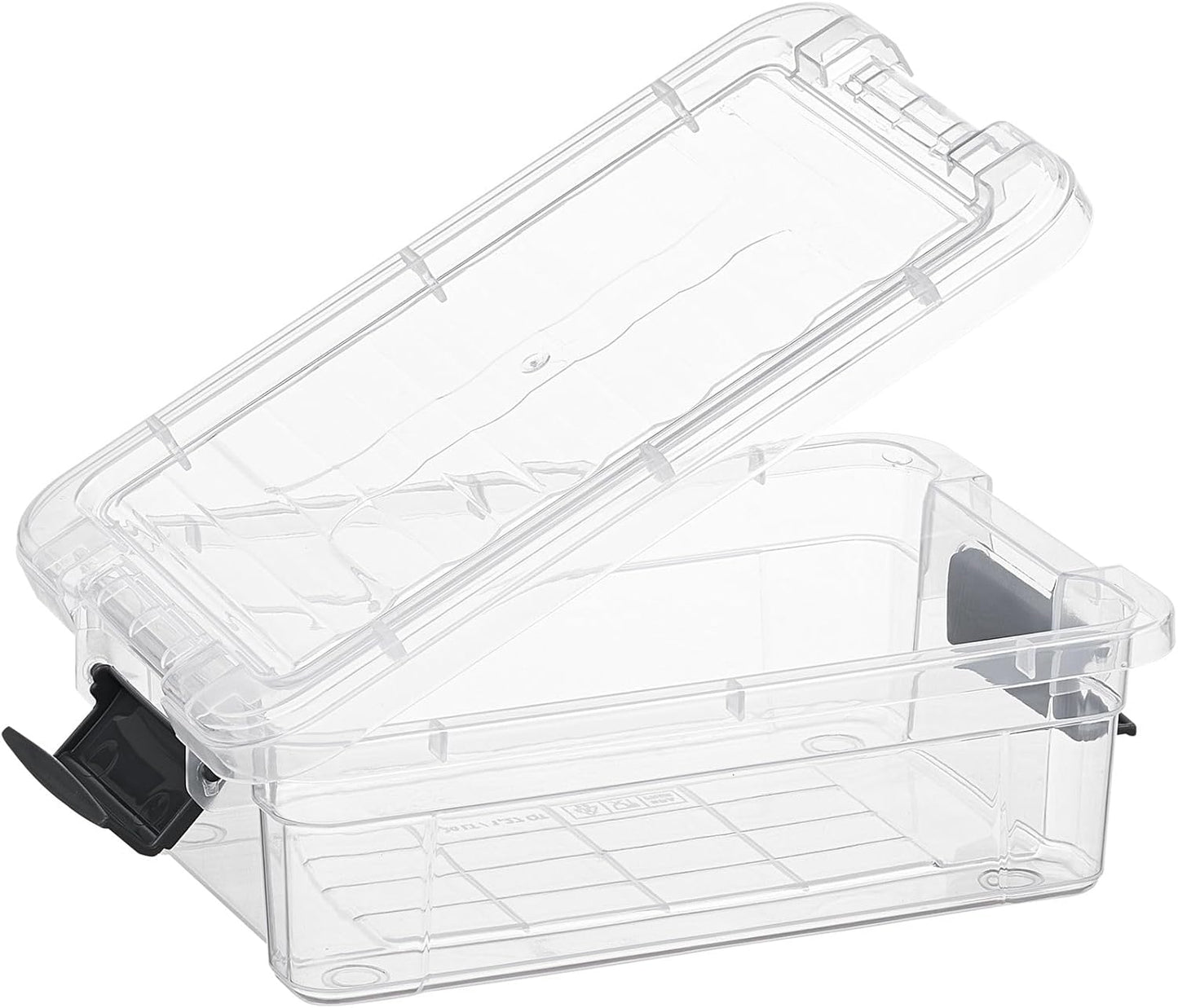 Superio Clear Storage Boxes with Lids, 1.27 Quart Plastic Container Bins for Organizing, Stackable Crates, BPA Free, Non Toxic, Odor Free, Organizers for Home, Office and Dorm