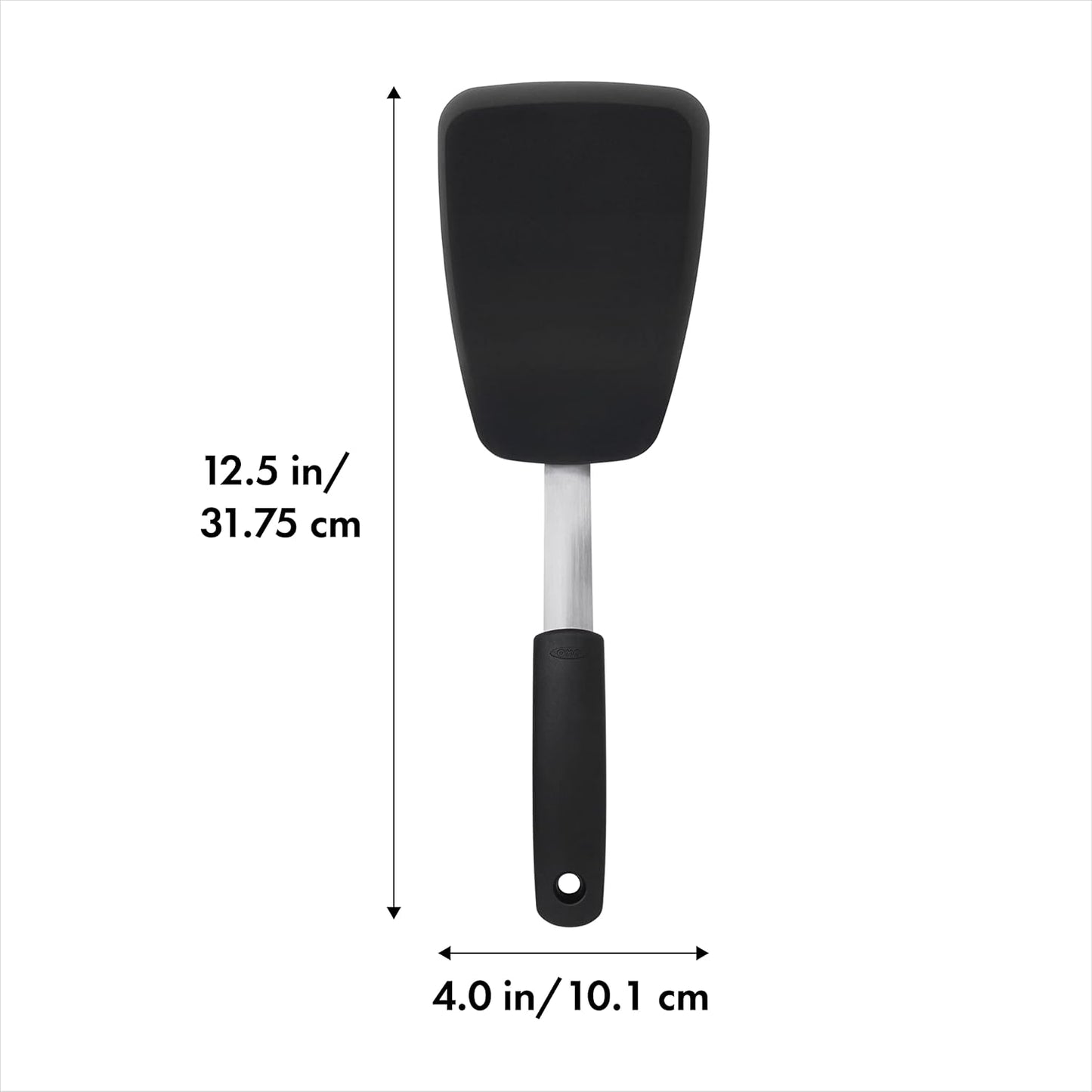 OXO Good Grips Large Silicone Flexible Turner & 65191 Good Grips Nylon Flexible Turner, Black