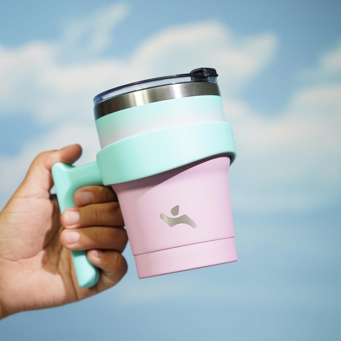 10 oz Tumbler with Handle and 2 Straw 2 Lid, Insulated Water Bottle Stainless Steel Vacuum Cup Reusable Travel Mug,Gum