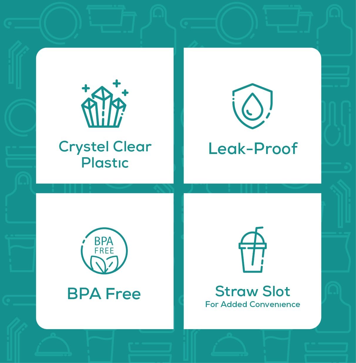 GUSTO Clear Plastic Cups with Flat Lids [16 oz - 50 Count] - Disposable Iced Coffee Cups with Lids - PET Plastic Cold Cups for Smoothies, Juices & To-Go Drinks - Formerly Comfy Package