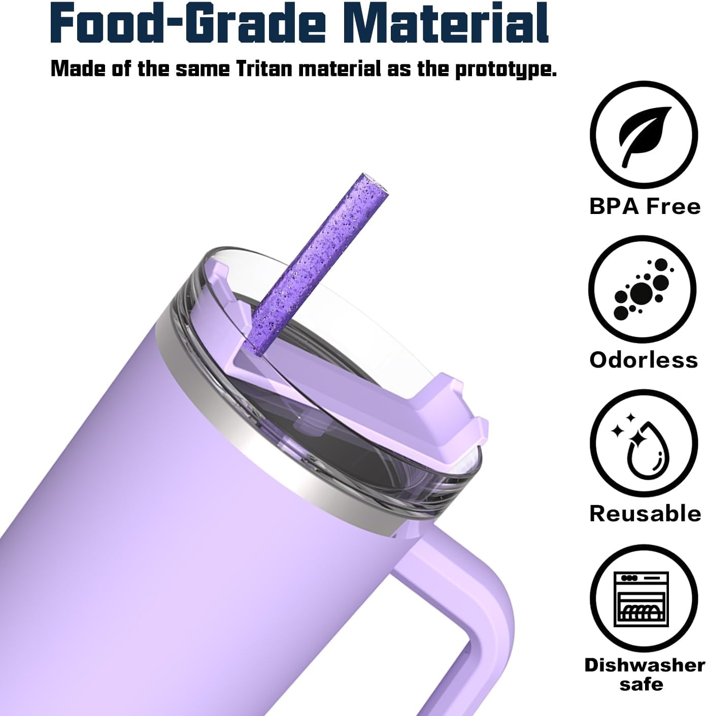 Replacement Straw for Stanley|Simple Modern|Owala 40 oz 30 oz Cup Tumbler, 10 Pack 12.13-In Long Reusable Plastic Straw with Cleaning Brush, Dishwasher Safe, Color, 11 Pieces