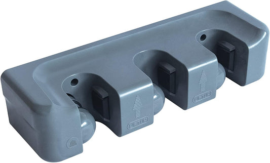 Evriholder Grip & Store Magic Holder, 3-Position Broom and Mop Holder, Tool Organizer, Easy Install, Household Organization, Gray