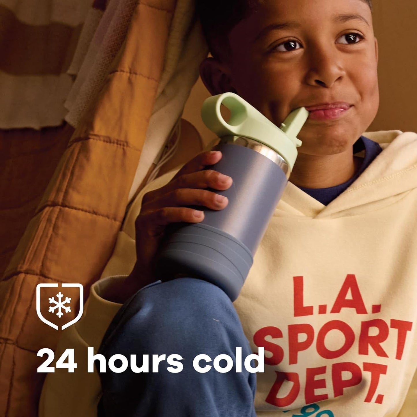 Hydro Flask Kids Water Bottle for School - Stainless Steel and Insulated with Straw Cap - 12 Oz Coconut